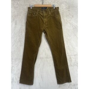 Polo Ralph Lauren Mens 32/30 Varick Slim Straight Corduroy Pants Brown Stretch